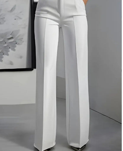 Pantalon blanc femme,chic et minimaliste