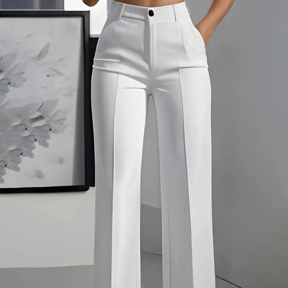 Pantalon blanc femme,chic et minimaliste
