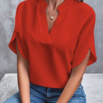 Chemisier femme col V raffinée d'été
