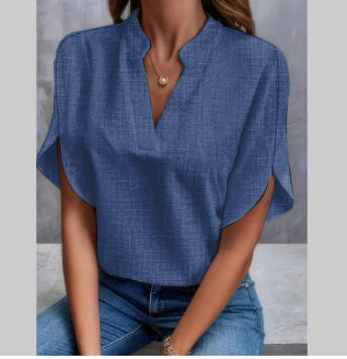 Chemisier femme col V raffinée d'été