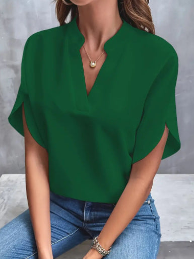 Chemisier femme col V raffinée d'été