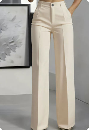 Pantalon blanc femme,chic et minimaliste