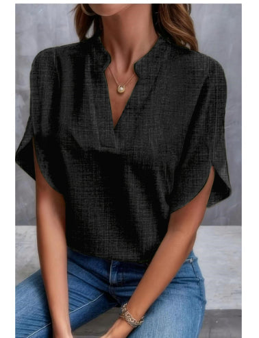 Chemisier femme col V raffinée d'été