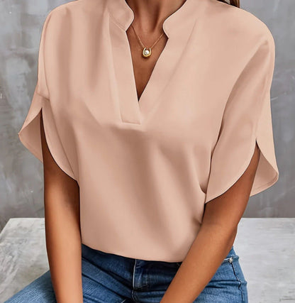 Chemisier femme col V raffinée d'été