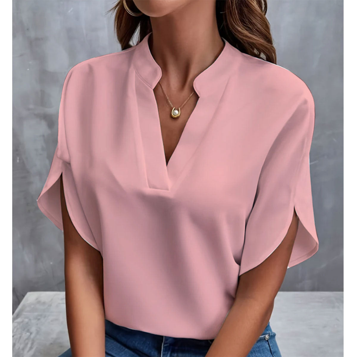 Chemisier femme col V raffinée d'été